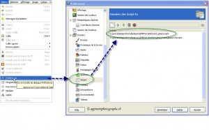 Menu et boite de dialogue - préférences - dans Gimp