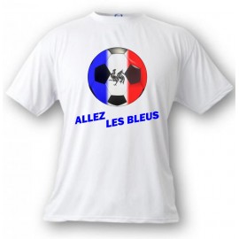 Women's or Men's soccer T-Shirt - Allez les Bleus, White