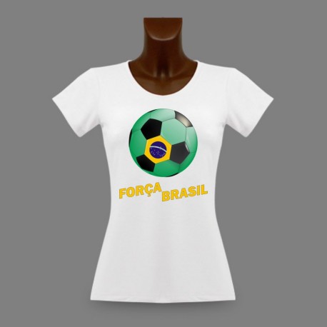 Women's slim T-Shirt - Soccer - Força Brasil