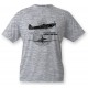 Women's or Men's Fighter Aircraft T-shirt - Spitfire MkXVI,  Ash Heater 