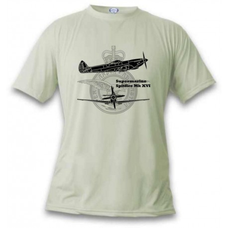 T-Shirt aviation - Spitfire MkXVI, November White 