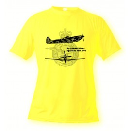 Women's or Men's Fighter Aircraft T-shirt - Spitfire MkXVI, Safety Yellow 