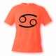 T-Shirt signe du Zodiaque - Cancer - pour femme ou homme, Safety Orange