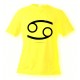 T-Shirt signe du Zodiaque - Cancer - pour femme ou homme, Safety Yellow