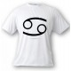 T-Shirt signe du Zodiaque - Cancer - pour femme ou homme, White