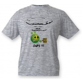 Kids Alien Smiley T-shirt - OUPS!!!, Ash heater