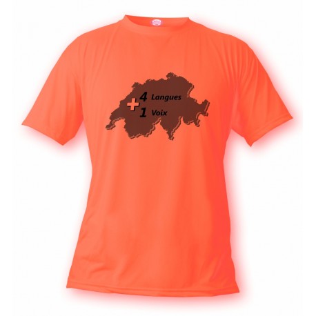 Women's or Mens Swiss T-shirt - One Voice, Safety Orange