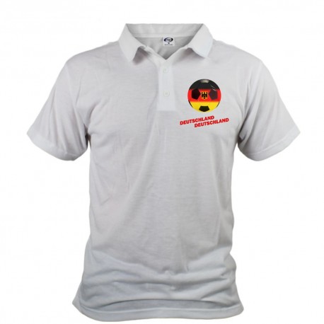 Fussball Herren Polo - Deutschland Deutschland, Weiss