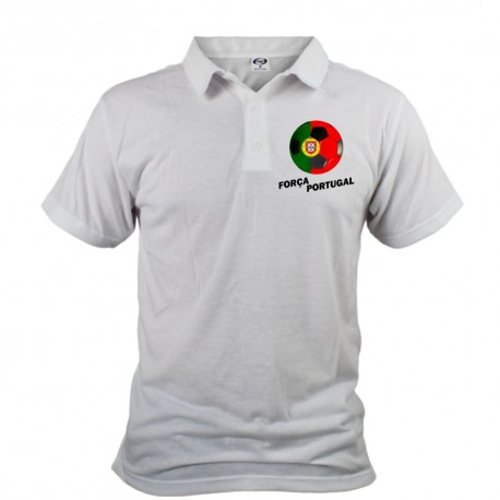 Polo football homme - Força Portugal, Blanc 