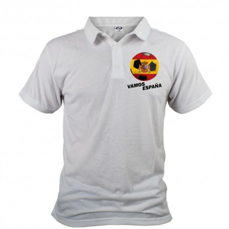 Polo football homme - Vamos España, Blanc 