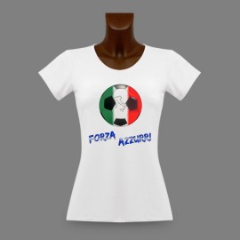 Fussball  Slim Frauen T-shirt - Forza Azzurri