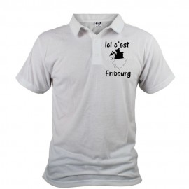Polo shirt homme - Ici c'est Fribourg, White