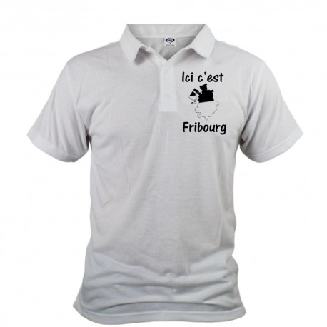 Herren Polo shirt - Ici c'est Fribourg, White