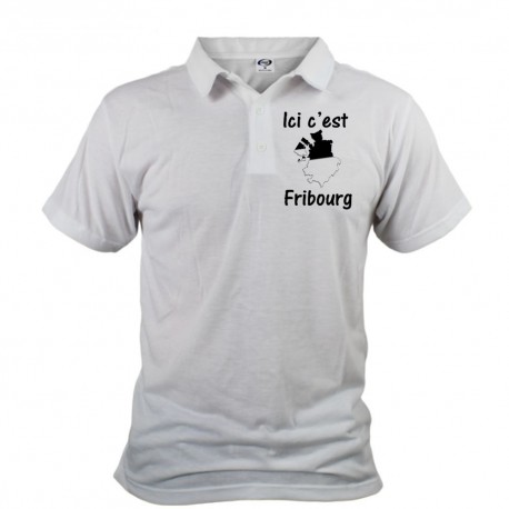 Men's Polo shirt - Ici c'est Fribourg, White