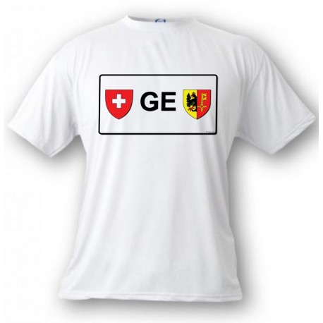 Men's or Women's T-shirt - License Plate - GE, White