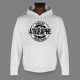 Sweatshirt blanc à capuche -  aTigraphe®, pour femme ou homme