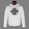 Sweatshirt blanc à capuche -  aTigraphe®, pour femme ou homme