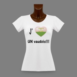 Women's slim T-Shirt - J'aime UN vaudois