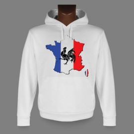 Donna o Uomo Sweat bianco a cappuccio - Francia