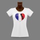 Donna Slim T-shirt - Cuore francese - en mémoire de Charlie