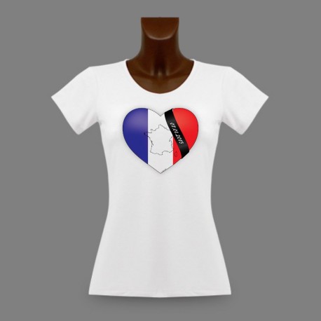 Donna Slim T-shirt - Cuore francese - en mémoire de Charlie