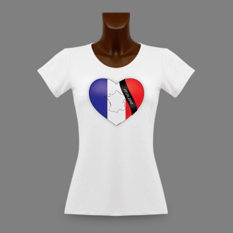 Women's slim T-shirt - French Heart - in memory of Charlie
