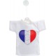 Mini T-Shirt -  Coeur français, pour décoration de voiture, bouteille ou de fenêtre