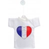 Mini T-Shirt -  Coeur français, pour décoration de voiture, bouteille ou de fenêtre