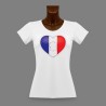 T-Shirt moulant pour dame - Coeur français