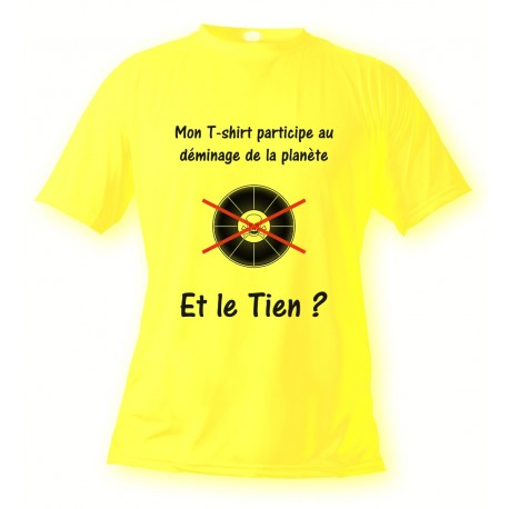 T-Shirt  - support demining, Safety Yellow 