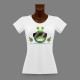 Women's Slim Funny T-Shirt - Cool Alien Smiley