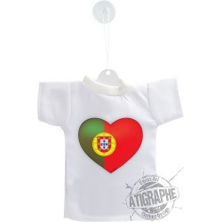 Mini T-Shirt - Coeur portugais - pour votre voiture