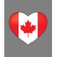 Sticker - Coeur canadien - pour voiture, pc portable, smartphone, tablette