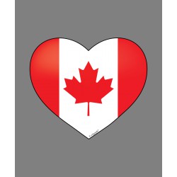 Sticker - Coeur canadien - pour voiture, pc portable, smartphone, tablette