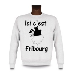 Sweat femme ou homme - Ici c'est Fribourg, White