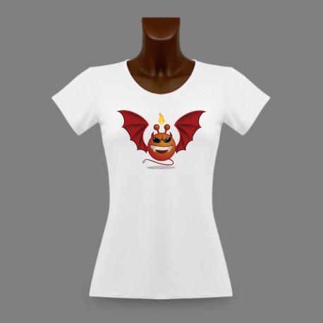 T-Shirt funny slim moulant pour femme - Alien Smiley - Devil Vampyr