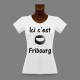 Woman's slim T-Shirt - Ice Hockey - Ici c'est Fribourg