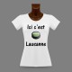 Woman's slim T-Shirt - Ice Hockey - Ici c'est Lausanne