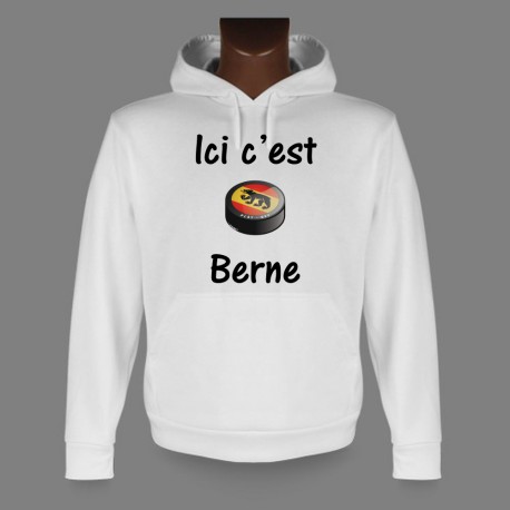 Kapuzen-Sweatshirt - Eishockey Puck - Ici c'est Berne