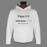 Sweatshirt blanc à capuche - Papa 2.0 - chaud et confortable