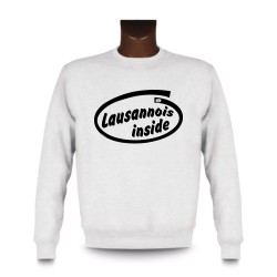 Sweat funny homme - Lausannois inside, White