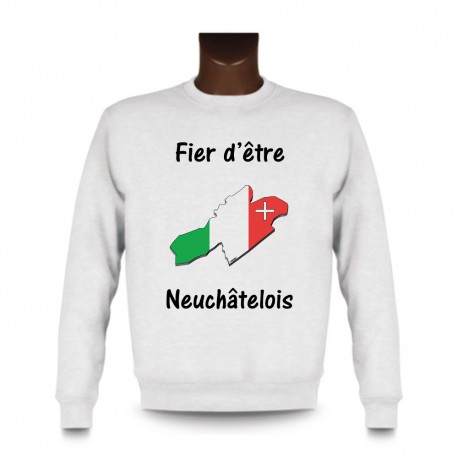 Men's Sweatshirt - Fier d'être Neuchâtelois, White