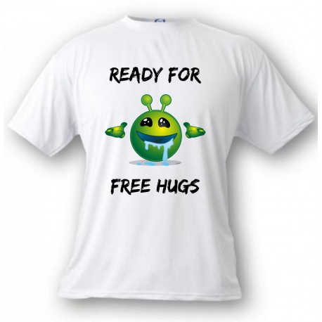 Donna o Uomo T-Shirt - Ready for free Hugs, White