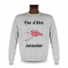 Men's Sweatshirt - Fier d'être Jurassien, Ash Heater