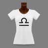 T-Shirt moulant - signe astrologique Balance - pour dame