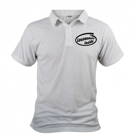 Men's Polo shirt - Lausannois inside, White