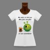 Women's Slim Funny T-Shirt - Alien Smiley - Bière autodidacte