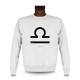 Donna o Uomo Sweatshirt - segno astrologico Libra, White