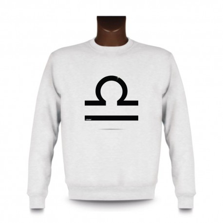 Donna o Uomo Sweatshirt - segno astrologico Libra, White