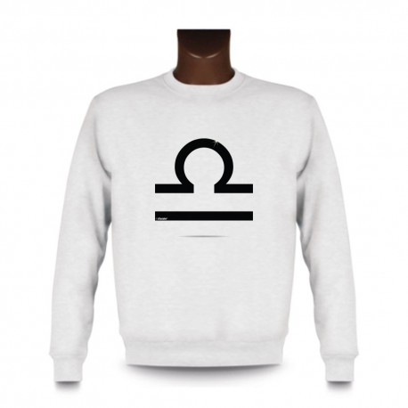 Women's or Men's Sweatshirt - Libra astrological sign, White